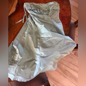 Elegant Light Blue Pure Silk Dress